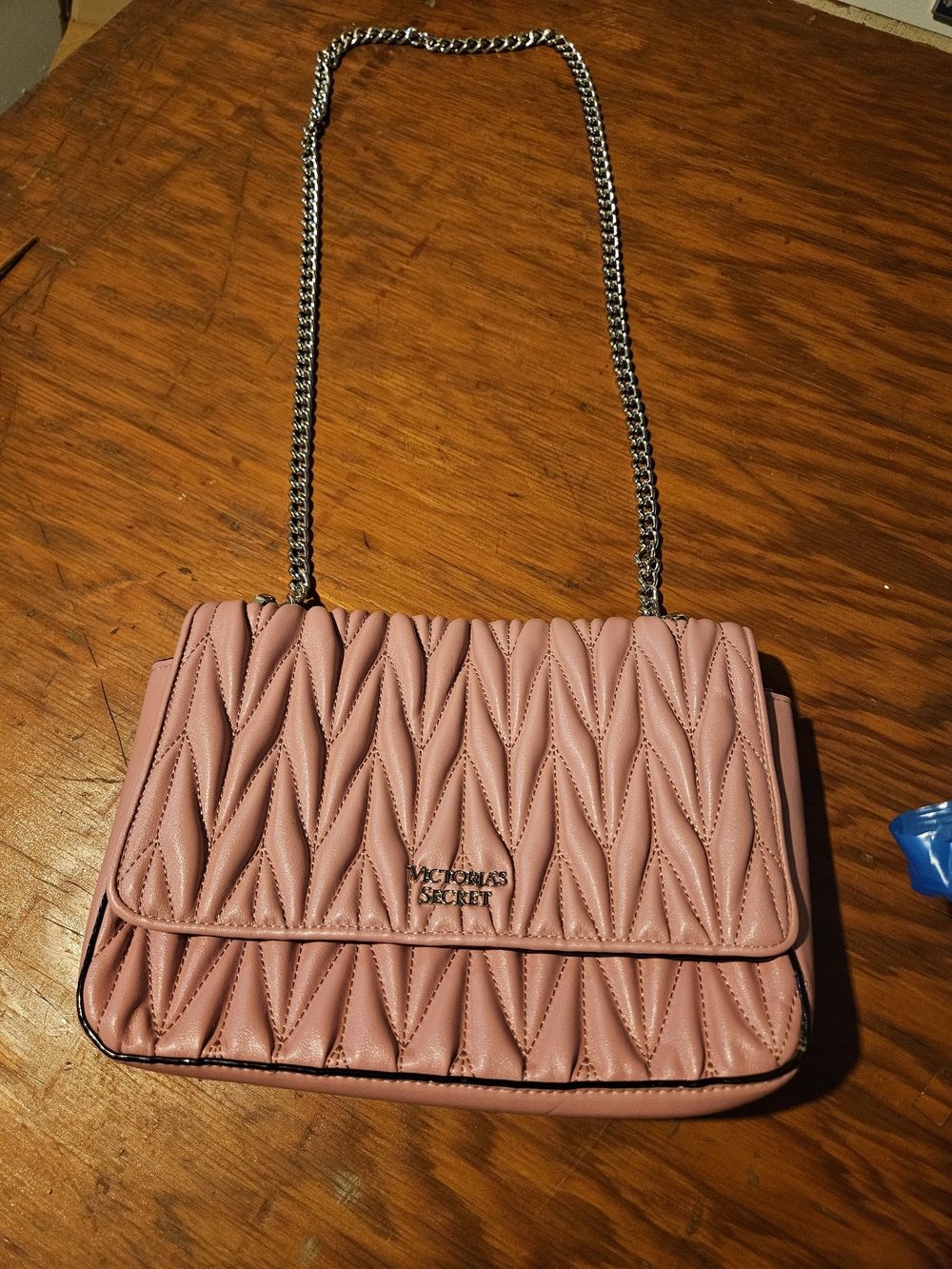 Victoria's Secret Blush Pink Quilted Chain Crossbody Bag
